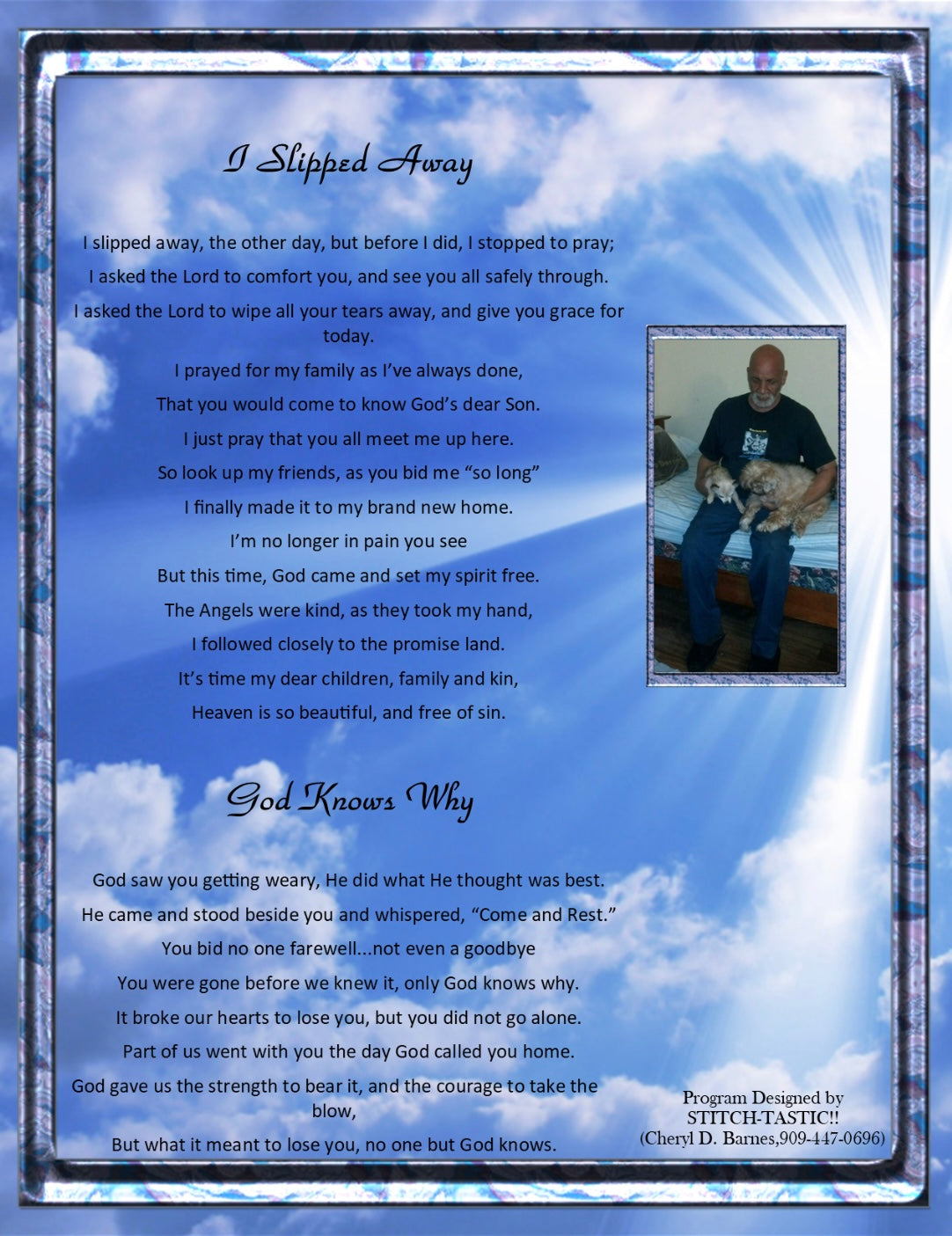 CUSTOM PRINTED - 11”x17” FUNERAL PROGRAM