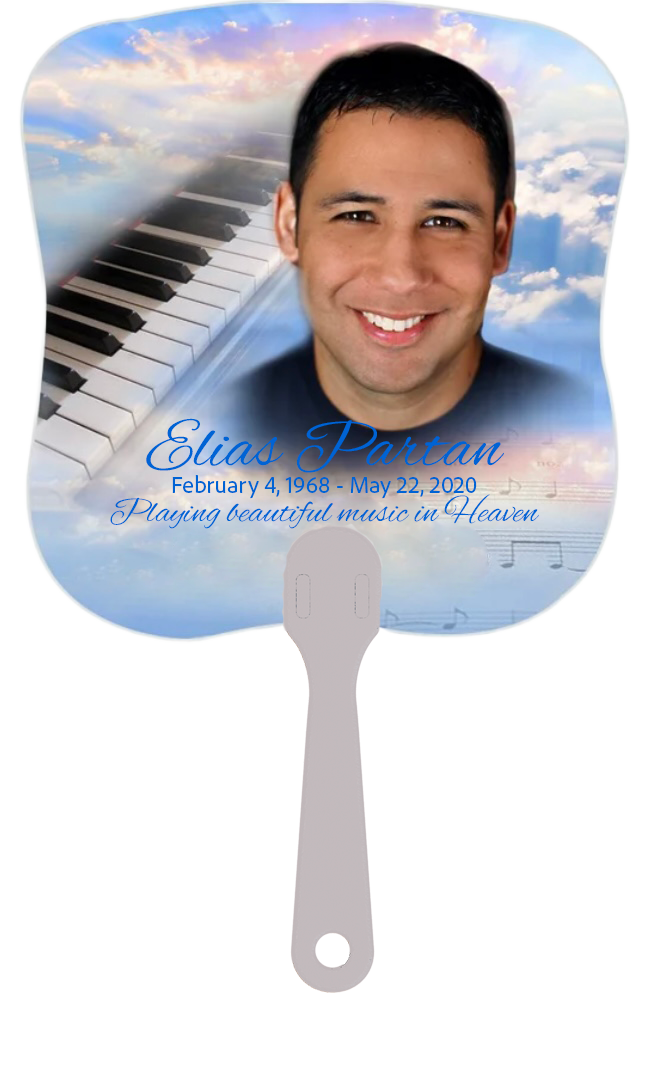 CUSTOM PRINTED SUBLIMATION FUNERAL FAN - SQUARE