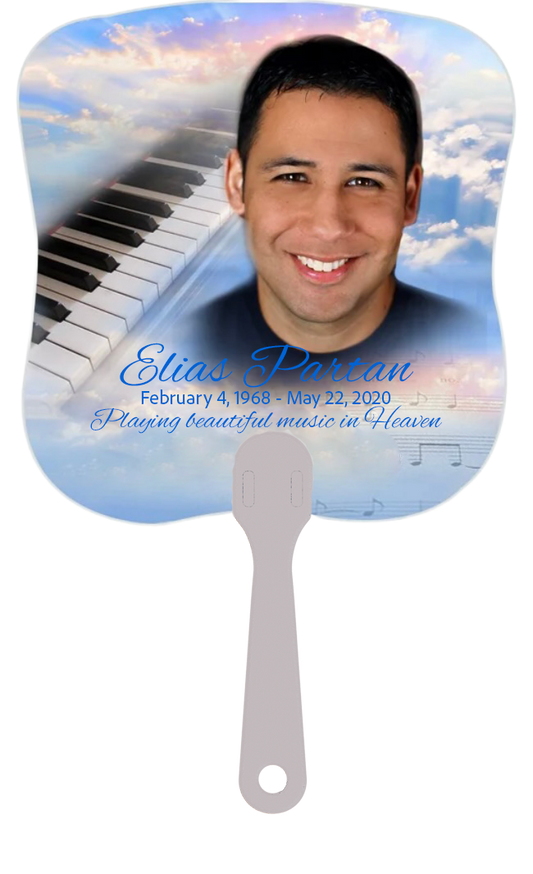 CUSTOM PRINTED SUBLIMATION FUNERAL FAN - SQUARE
