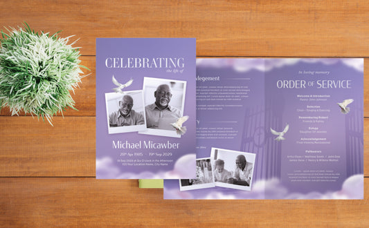 8.5” x 11” (HALF FOLD) FUNERAL PROGRAM