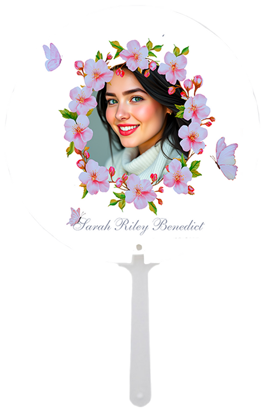 CUSTOM PRINTED SUBLIMATION FUNERAL FAN - ROUND